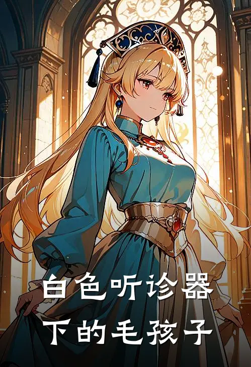 白色听诊器下的毛孩子